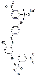 disodium 2-[[4-[[2-hydroxy-5-[(4-nitro-2-sulphonatophenyl)amino]phenyl]azo]phenyl]amino]-5-nitrobenzenesulphonate 结构式