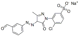 sodium 4-chloro-3-[4-[(3-formylphenyl)azo]-4,5-dihydro-3-methyl-5-oxo-1H-pyrazol-1-yl]benzenesulphonate 结构式