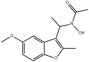 Acetamide,  N-hydroxy-N-[1-(5-methoxy-2-methyl-3-benzofuranyl)ethyl]- 结构式