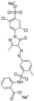 disodium 2-[[[5-[[1-(2,5-dichloro-4-sulphonatophenyl)-4,5-dihydro-3-methyl-5-oxo(1H)-pyrazol-4-yl]azo]-2-methylphenyl]sulphonyl]amino]benzoate  结构式