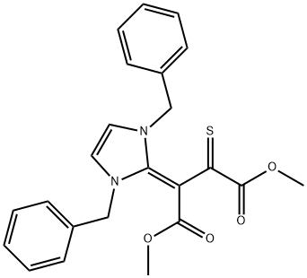 DIMETHYL 2-(1,3-DIBENZYL-1H-IMIDAZOL-2(3H)-YLIDENE)-3-THIOXOSUCCINATE 结构式