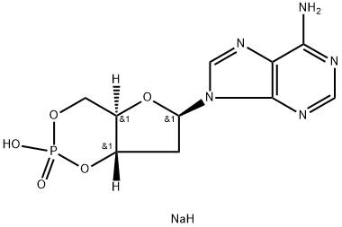 2-脱氧腺苷-3,5-环磷酸钠盐(+4℃) 结构式