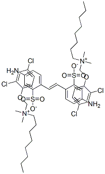 bis[[(2,4-dichlorophenoxy)methyl]dimethyloctylammonium] 4,4'-diaminostilbene-2,2'-disulphonate 结构式