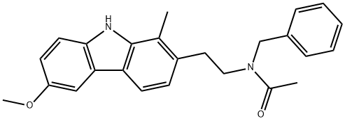 N-[2-(6-methoxy-1-methyl-9H-carbazol-2-yl)ethyl]-N-(phenylmethyl)acetamide 结构式