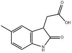 (5-甲基-2-氧代-2,3-二氢-1H-吲哚-3-基)乙酸 结构式