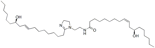 [R-[R*,R*-(Z,Z)]]-N-[2-[4,5-dihydro-2-(11-hydroxy-8-heptadecenyl)-1H-imidazol-1-yl]ethyl]-12-hydroxyoctadec-9-enamide 结构式