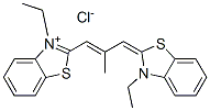 3-ethyl-2-[3-(3-ethyl-3H-benzothiazol-2-ylidene)-2-methylprop-1-enyl]benzothiazolium chloride 结构式