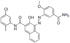4-[[5-(aminocarbonyl)-2-methoxyphenyl]azo]-N-(5-chloro-2-methylphenyl)-3-hydroxynaphthalene-2-carboxamide 结构式