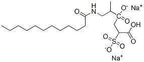 disodium 4-[1-methyl-2-[(1-oxododecyl)amino]ethyl] 2-sulphonatosuccinate 结构式