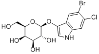 5-溴-6-氯-3-吲哚基-beta-D-半乳糖苷 结构式