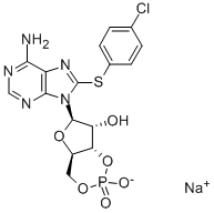 8-(4-硫代氯苯基)腺苷-3',5'-环状磷酸钠 结构式