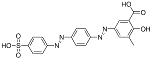 3-methyl-5-[[4-[(4-sulphophenyl)azo]phenyl]azo]salicylic acid 结构式