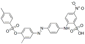 2-[4-[[4-[[(p-tolyl)sulphonyl]oxy]-m-tolyl]azo]anilino]-5-nitrobenzenesulphonic acid  结构式