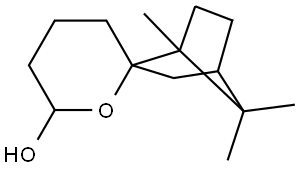 tetrahydro-1,7,7-trimethylspiro[bicyclo[2.2.1]heptane-2,2'-[2H]pyran]-6'-ol 结构式