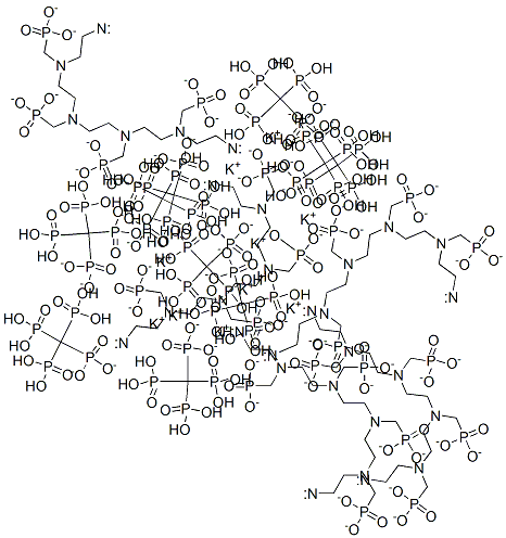 decapotassium hexahydrogen [ethane-1,2-diylbis[[(phosphonatomethyl)imino]ethane-2,1-diyl[(phosphonatomethyl)imino]ethane-2,1-diylnitrilobis(methylene)]]tetrakisphosphonate 结构式