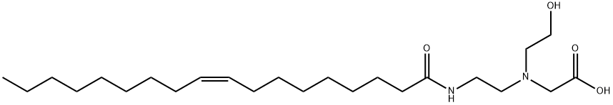 (Z)-N-(2-hydroxyethyl)-N-[2-[(1-oxo-9-octadecenyl)amino]ethyl]glycine  结构式