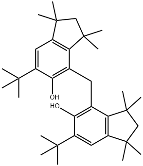 4,4'-methylenebis[6-(tert-butyl)-1,1,3,3-tetramethylindan-5-ol] 结构式