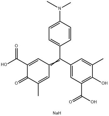 5-[[3-carboxy-5-methyl-4-oxo-2,5-cyclohexadien-1-ylidene][4-(N,N-dimethylamino)phenyl]methyl]-3-methylsalicylic acid, sodium salt 结构式