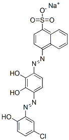 4-[[[(5-chloro-2-hydroxyphenyl)azo]dihydroxyphenyl]azo]naphthalene-1-sulphonic acid, sodium salt 结构式