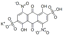potassium hydrogen 9,10-dihydro-1,5-dihydroxy-4,8-dinitro-9,10-dioxoanthracene-2,6-disulphonate 结构式