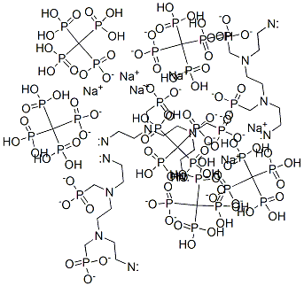 hexasodium hexahydrogen [ethane-1,2-diylbis[[(phosphonatomethyl)imino]ethane-2,1-diylnitrilobis(methylene)]]tetrakisphosphonate 结构式