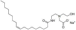 sodium (Z)-N-(2-hydroxyethyl)-N-[2-[(1-oxo-9-octadecenyl)amino]ethyl]glycinate  结构式