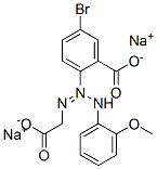 5-bromo-2-[1-(carboxymethyl)-3-(2-methoxyphenyl)triazen-2-yl]benzoic acid, sodium salt 结构式