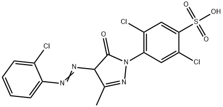 2,5-dichloro-4-[4-[(2-chlorophenyl)azo]-4,5-dihydro-3-methyl-5-oxo-1H-pyrazol-1-yl]benzenesulphonic acid 结构式