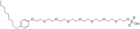 23-(4-nonylphenoxy)-3,6,9,12,15,18,21-heptaoxatricosyl hydrogen sulphate 结构式