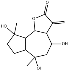 3a,4,5,6,6a,7,8,9,9a,9b-Decahydro-4,6,9-trihydroxy-6,9-dimethyl-3-methyleneazuleno[4,5-b]furan-2(3H)-one 结构式