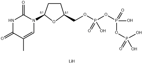 2′,3′-二脱氧胸苷 5′-三磷酸 三锂盐 结构式