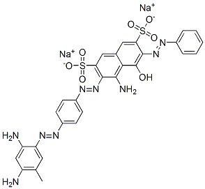disodium 4-amino-3-[[4-[(2,4-diamino-5-methylphenyl)azo]phenyl]azo]-5-hydroxy-6-(phenylazo)naphthalene-2,7-disulphonate 结构式