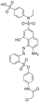 1-[(p-chloroacetamido)phenyl] 2-[[2-amino-6-[[ethyl(4-sulphophenyl)amino]sulphonyl]-8-hydroxy-1-naphthyl]azo]benzenesulphonate 结构式