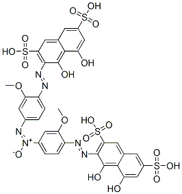 3,3'-[azoxybis[(2-methoxy-4,1-phenylene)azo]]bis[4,5-dihydroxynaphthalene-2,7-disulphonic] acid  结构式