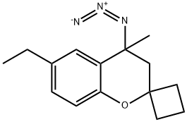 Spiro[2H-1-benzopyran-2,1-cyclobutane],  4-azido-6-ethyl-3,4-dihydro-4-methyl- 结构式