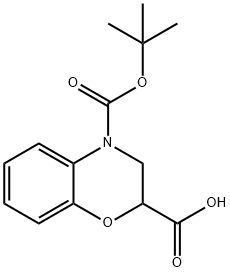 4-(叔丁氧基羰基)-3,4-二氢-2H-苯并[B][1,4]噁嗪-2-羧酸 结构式