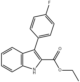 3-(4'-氟苯)吲哚-2-甲酸乙酯 结构式
