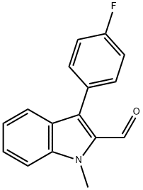 3-(4-氟苯基)-1-甲基-1H-吲哚-2-甲醛 结构式