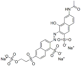 2-[[7-acetamido-1-hydroxy-3-sulpho-2-naphthyl]azo]-6-[[2-(sulphooxy)ethyl]sulphonyl]naphthalene-1-sulphonic acid, sodium salt 结构式
