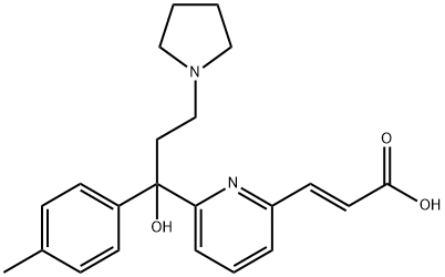 (E)-3-[6-[1-hydroxy-3-pyrrolidinyl-1-(p-tolyl)propyl]-2-pyridyl]acrylic acid 结构式