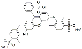 disodium hydrogen -2-[6-[(2,6-dimethylsulphonatophenyl)amino]-3-[(2,6-dimethylsulphonatophenyl)imino]-3H-xanthen-9-yl]benzenesulphonate 结构式