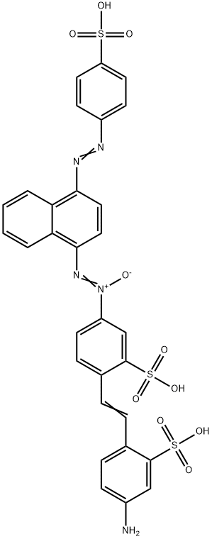 2-[2-(4-amino-2-sulphophenyl)vinyl]-5-[[4-[(4-sulphophenyl)azo]-1-naphthyl]-NNO-azoxy]benzenesulphonic acid  结构式
