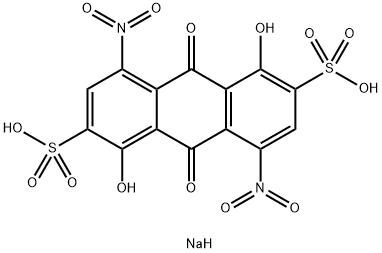 sodium hydrogen -9,10-dihydro-1,5-dihydroxy-4,8-dinitro-9,10-dioxoanthracene-2,6-disulphonate  结构式