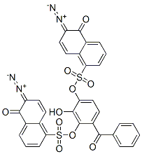 4-benzoyl-2-hydroxy-1,3-phenylene bis(6-diazo-5,6-dihydro-5-oxonaphthalene-1-sulphonate) 结构式