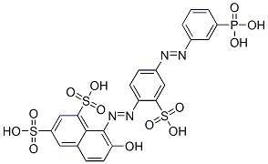 7-hydroxy-8-[[4-[(3-phosphonophenyl)azo]-2-sulphophenyl]azo]naphthalene-1,3-disulphonic acid 结构式