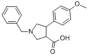 1-BENZYL-4-(4-METHOXY-PHENYL)-PYRROLIDINE-3-CARBOXYLIC ACID 结构式