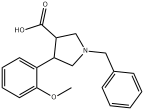1-BENZYL-4-(2-METHOXY-PHENYL)-PYRROLIDINE-3-CARBOXYLIC ACID 结构式