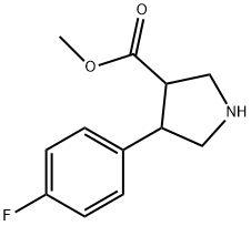 4-(4-氟苯基)吡咯烷-3-羧酸甲酯 结构式