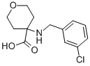 4-[[(3-CHLOROPHENYL)METHYL]AMINO]TETRAHYDRO-2H-PYRAN-4-CARBOXYLIC ACID 结构式