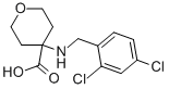 4-[[(2,4-DICHLOROPHENYL)METHYL]AMINO]TETRAHYDRO-2H-PYRAN-4-CARBOXYLIC ACID 结构式